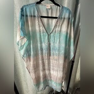 Chico's Silver and Blue Swim Coverup